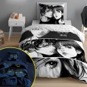 Pościel świecąca w ciemności 140x200 Anime Boy Girl czarna biała 5207 A Fluo 40 Pościel świecąca w ciemności 140x200 Anime Boy Girl czarna biała 5207 A Fluo 40