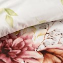 Pościel z mikrowłókna 140x200 Lea 11 kwiaty liście biała wrzosowa zielona D91 Pościel z mikrowłókna 140x200 Lea 11 kwiaty liście biała wrzosowa zielona D91