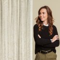Zasłona 140x270 Felis kremowa szampańska z nadrukiem liści gotowa na taśmie Eurofirany Zasłona 140x270 Felis kremowa szampańska z nadrukiem liści gotowa na taśmie Eurofirany