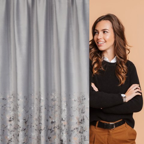 Zasłona 140x270 Mariela srebrna gotowa na taśmie Eurofirany Zasłona 140x270 Mariela srebrna gotowa na taśmie Eurofirany