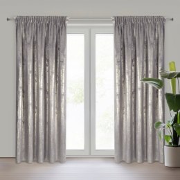 Zasłona 140x270 Renia stalowa złota welurowa gotowa na taśmie Eurofirany