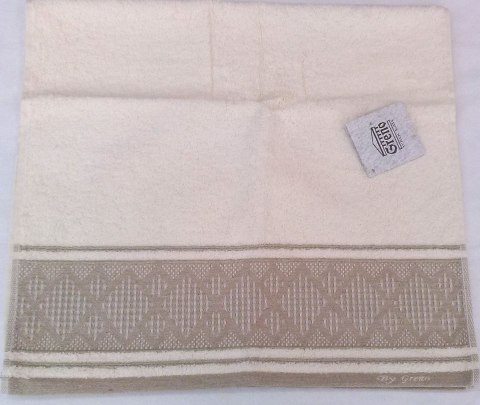Linen ręcznik 50x90 geometria kremowo beżowy romby Greno Linen ręcznik 50x90 geometria kremowo beżowy romby Greno
