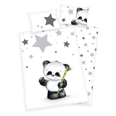 Pościel bawełniana 100x135 Panda gwiazdki białą szara do łóżeczka 2023 Pościel bawełniana 100x135 Panda gwiazdki białą szara do łóżeczka 2023