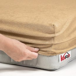 Prześcieradło frotte z gumką 120x200 beżowe 009 grube 200g/m2 KARO