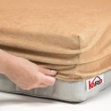 Prześcieradło frotte z gumką 120x200 beżowe ciemne 010 grube 200g/m2 KARO Prześcieradło frotte z gumką 120x200 beżowe ciemne 010 grube 200g/m2 KARO