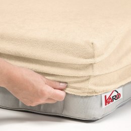Prześcieradło frotte z gumką 120x200 beżowe jasne 008 grube 200g/m2 KARO