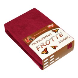 Prześcieradło frotte z gumką 120x200 bordowe 026 grube 200g/m2 KARO