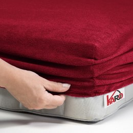 Prześcieradło frotte z gumką 120x200 bordowe 026 grube 200g/m2 KARO