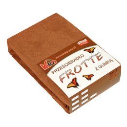 Prześcieradło frotte z gumką 120x200 brązowe 040 grube 200g/m2 KARO