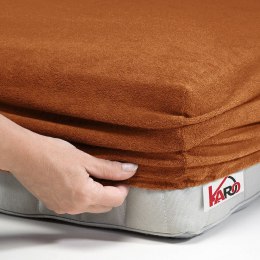 Prześcieradło frotte z gumką 120x200 brązowe 040 grube 200g/m2 KARO
