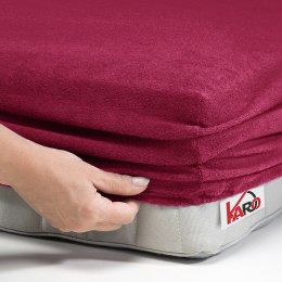 Prześcieradło frotte z gumką 120x200 buraczane 066 grube 200g/m2 KARO