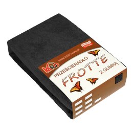Prześcieradło frotte z gumką 120x200 czarne 044 grube 200g/m2 KARO