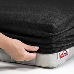 Prześcieradło frotte z gumką 120x200 czarne 044 grube 200g/m2 KARO