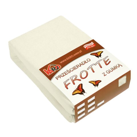 Prześcieradło frotte z gumką 120x200 ekri 002 grube 200g/m2 KARO Prześcieradło frotte z gumką 120x200 ekri 002 grube 200g/m2 KARO