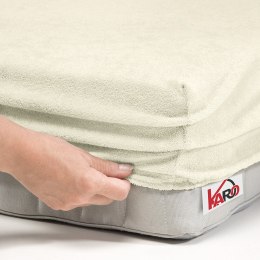 Prześcieradło frotte z gumką 120x200 ekri 002 grube 200g/m2 KARO