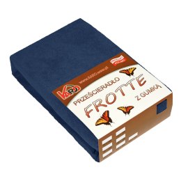 Prześcieradło frotte z gumką 120x200 granatowe 034 grube 200g/m2 KARO
