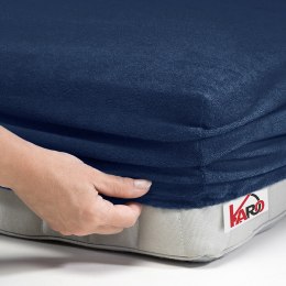 Prześcieradło frotte z gumką 120x200 granatowe 034 grube 200g/m2 KARO