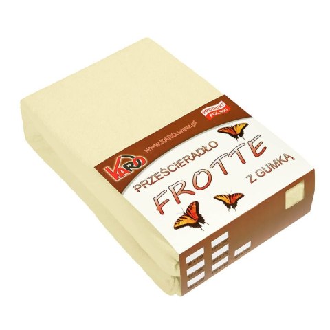 Prześcieradło frotte z gumką 120x200 kremowe 003 grube 200g/m2 KARO Prześcieradło frotte z gumką 120x200 kremowe 003 grube 200g/m2 KARO