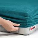 Prześcieradło frotte z gumką 140x200 turkusowe morskie 048 grube 200g/m2 KARO Prześcieradło frotte z gumką 140x200 turkusowe morskie 048 grube 200g/m2 KARO