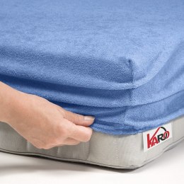 Prześcieradło frotte z gumką 160x200 niebieskie 038 grube 200g/m2 KARO