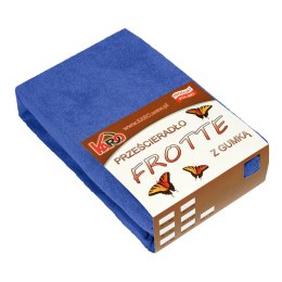 Prześcieradło frotte z gumką 160x200 szafirowe 029 grube 200g/m2 KARO