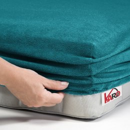 Prześcieradło frotte z gumką 160x200 turkusowe morskie 048 grube 200g/m2 KARO