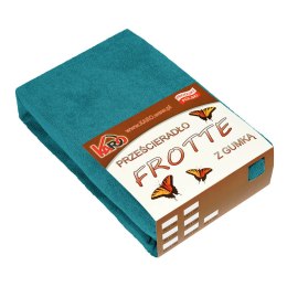 Prześcieradło frotte z gumką 180x200 turkusowe morskie 048 grube 200g/m2 KARO
