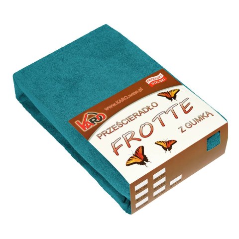 Prześcieradło frotte z gumką 180x200 turkusowe morskie 048 grube 200g/m2 KARO Prześcieradło frotte z gumką 180x200 turkusowe morskie 048 grube 200g/m2 KARO