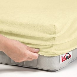 Prześcieradło frotte z gumką 200x220 kremowe 003 grube 200g/m2 KARO