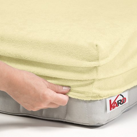 Prześcieradło frotte z gumką 200x220 kremowe 003 grube 200g/m2 KARO Prześcieradło frotte z gumką 200x220 kremowe 003 grube 200g/m2 KARO
