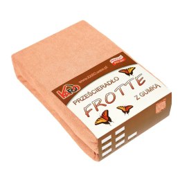 Prześcieradło frotte z gumką 200x220 morelowe 007 grube 200g/m2 KARO