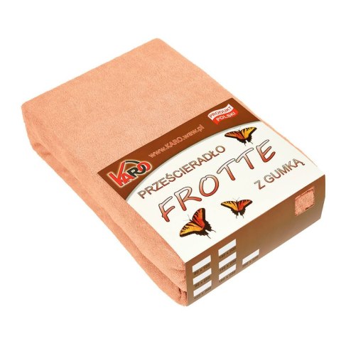 Prześcieradło frotte z gumką 200x220 morelowe 007 grube 200g/m2 KARO Prześcieradło frotte z gumką 200x220 morelowe 007 grube 200g/m2 KARO