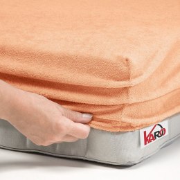 Prześcieradło frotte z gumką 200x220 morelowe 007 grube 200g/m2 KARO