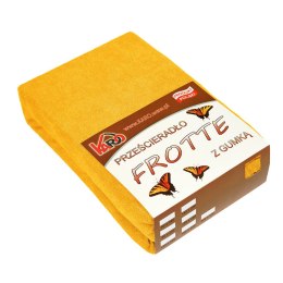 Prześcieradło frotte z gumką 200x220 musztardowe słoneczne 005 grube 200g/m2 KARO