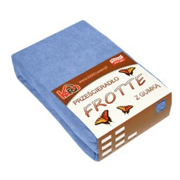 Prześcieradło frotte z gumką 200x220 niebieskie 038 grube 200g/m2 KARO
