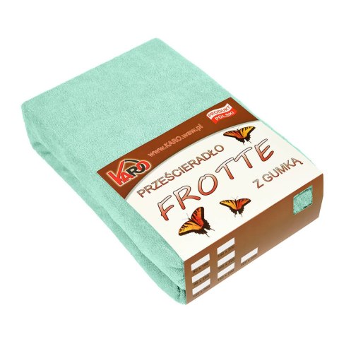Prześcieradło frotte z gumką 200x220 pistacjowe 014 grube 200g/m2 KARO Prześcieradło frotte z gumką 200x220 pistacjowe 014 grube 200g/m2 KARO