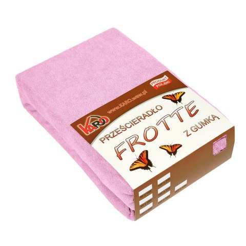 Prześcieradło frotte z gumką 200x220 różowe jasne 018 grube 200g/m2 KARO Prześcieradło frotte z gumką 200x220 różowe jasne 018 grube 200g/m2 KARO