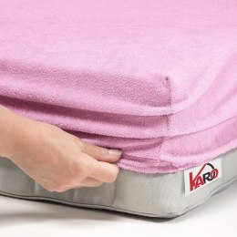 Prześcieradło frotte z gumką 200x220 różowe jasne 018 grube 200g/m2 KARO