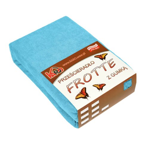 Prześcieradło frotte z gumką 200x220 turkusowe 030 grube 200g/m2 KARO Prześcieradło frotte z gumką 200x220 turkusowe 030 grube 200g/m2 KARO