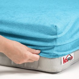 Prześcieradło frotte z gumką 200x220 turkusowe 030 grube 200g/m2 KARO