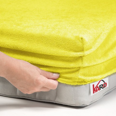 Prześcieradło frotte z gumką 200x220 żółte cytrynowe 004 grube 200g/m2 KARO Prześcieradło frotte z gumką 200x220 żółte cytrynowe 004 grube 200g/m2 KARO