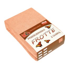 Prześcieradło frotte z gumką 90x200 morelowe 007 grube 200g/m2 KARO