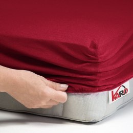 Prześcieradło jersey z gumką 120x200 bordowe 026 grube 150g/m2 KARO
