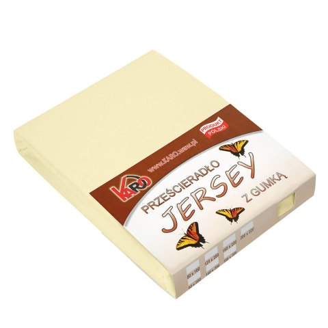 Prześcieradło jersey z gumką 120x200 kremowe 003 grube 150g/m2 KARO