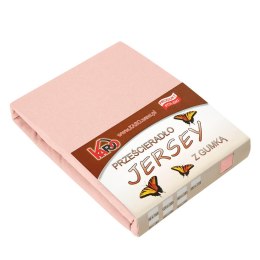 Prześcieradło jersey z gumką 120x200 łososiowe 006 grube 150g/m2 KARO
