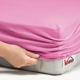 Prześcieradło jersey z gumką 120x200 różowe 020 grube 150g/m2 KARO