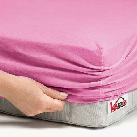 Prześcieradło jersey z gumką 120x200 różowe 020 grube 150g/m2 KARO Prześcieradło jersey z gumką 120x200 różowe 020 grube 150g/m2 KARO