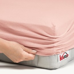 Prześcieradło jersey z gumką 80x160 łososiowe 006 grube 150g/m2 KARO