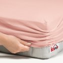 Prześcieradło jersey z gumką 90x200 łososiowe 006 grube 150g/m2 KARO Prześcieradło jersey z gumką 90x200 łososiowe 006 grube 150g/m2 KARO