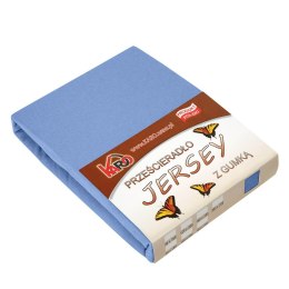 Prześcieradło jersey z gumką 90x200 niebieskie 038 grube 150g/m2 KARO